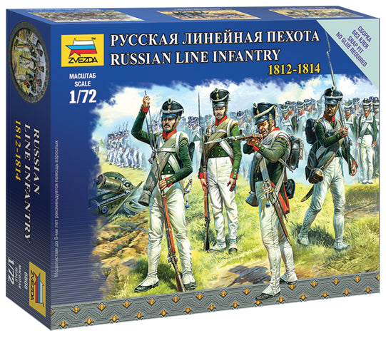 Zvezda 6808 1/72 Russian Line Infantry Figures Model Kit (Napoleonic Wars 1812-1814)