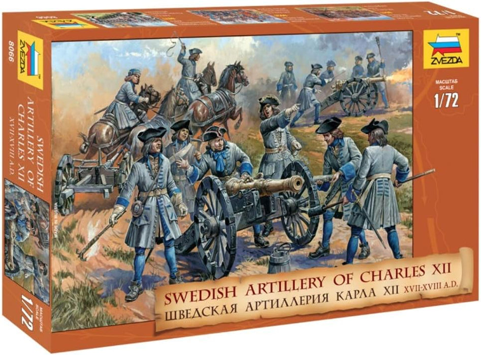 Zvezda 8066 1/72 Swedish Artillery of Charles XII XVII-XVIII Centuries AD Figures Model Kit