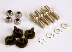 Traxxas 1516 Anchoring Pins with Locknuts (4) and Plastic Thumbscrews for Upper Deck Villan