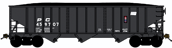 Bluford Shops 14141 N Scale 70 Ton 14 Panel Hopper Penn Central PC 459837