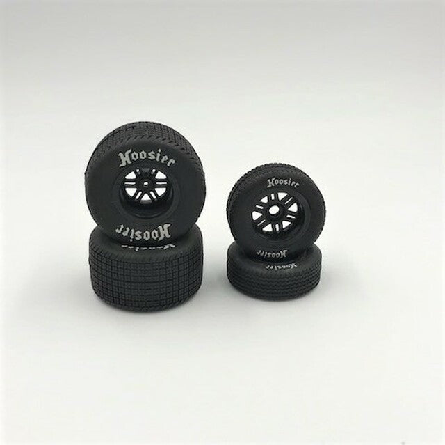1RC 5532 Soft Front and Rear Hoosier Tires on Black Wheels for Sprint 3.0