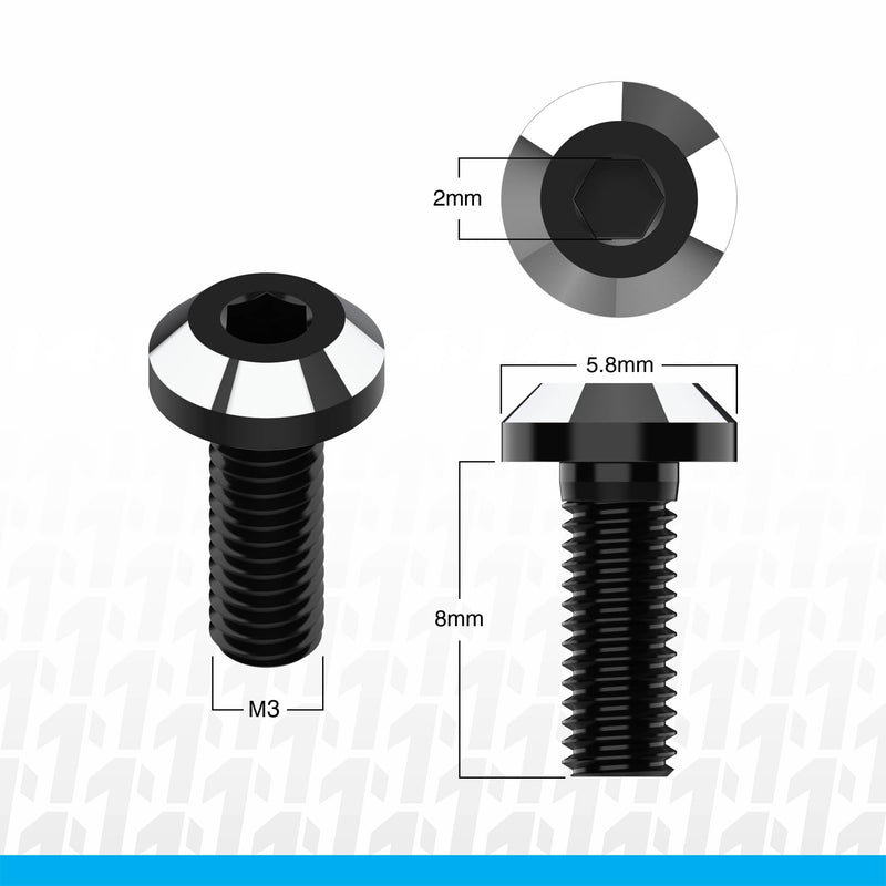 1UP Racing 80902 UltraLite Perfect Center Screws M3 x 8 4 Pack