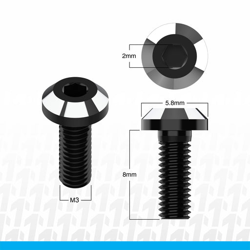 1UP Racing 80902 UltraLite Perfect Center Screws M3 x 8 4 Pack