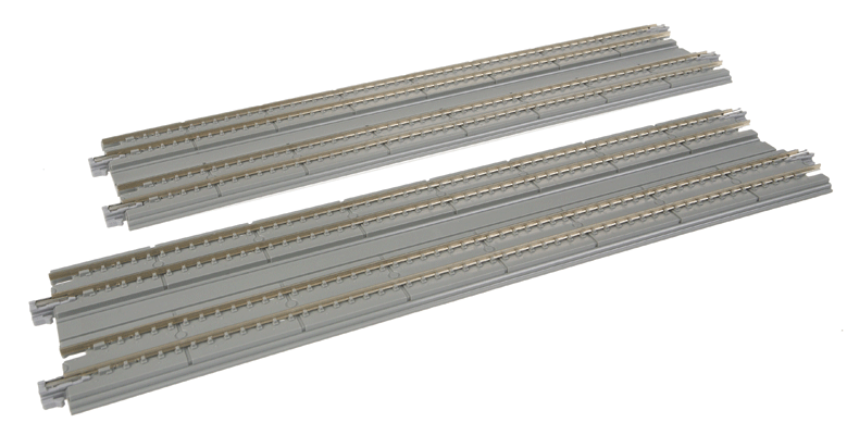 Kato 20006 N Scale UniTrack 9-3/4" Double Track Straight, Concrete Slab (2 Pack)
