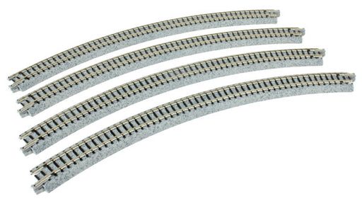 Kato 20132 N Scale UniTrack 348mm 13-3/4" Radius Curve 45-Degree (4 Pack)