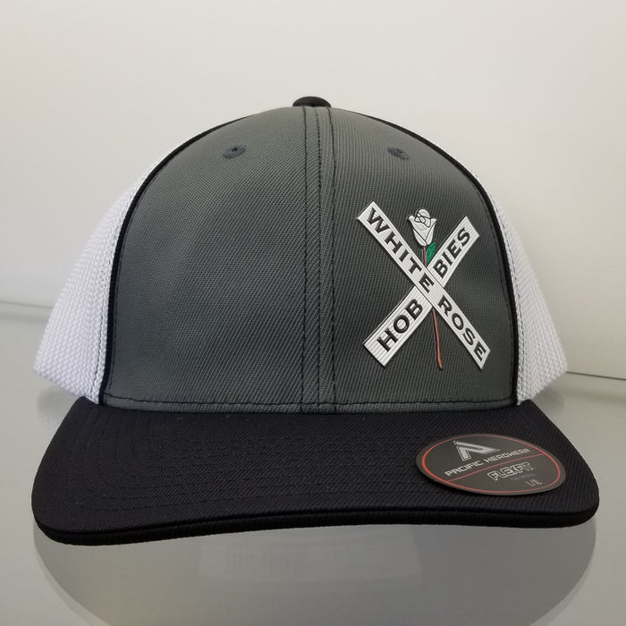 White Rose Hobbies WRH Logo Pacific Headwear 404M Graphite/Black/White 
