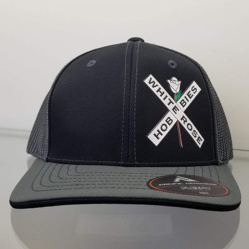 White Rose Hobbies WRH Logo Pacific Headwear 404M Graphite/Black/Black SM/MD 