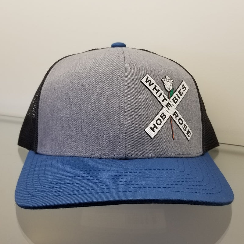 White Rose Hobbies WRH LogoHat Pacific Headwear 104C Snapback Gray/Charcoal/Ocean Blue 