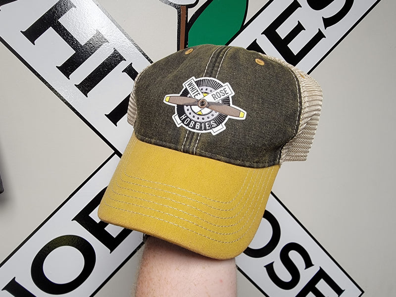 White Rose Hobbies New WRH Logo Legacy Headwear Black/Yellow/Khaki Snapback