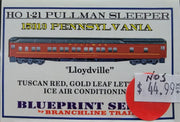 Branchline Trains 15313 HO Scale 1-21 Heavyweight Pullman Sleeper PRR Loydsville - NOS
