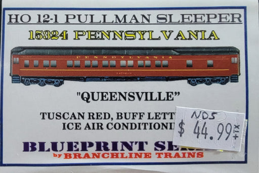 Branchline Trains 15324 HO Scale 1-21 Heavyweight Pullman Sleeper PRR Queensville - NOS