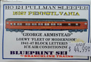 Branchline Trains 15327 HO Scale 1-21 Heavyweight Pullman Sleeper PRR Modernism Armistead - NOS