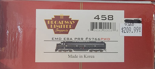 BLI 458 HO Scale EMD E8A Diesel Brunswick PRR 5766 DCC QSI Sound - Like New USED