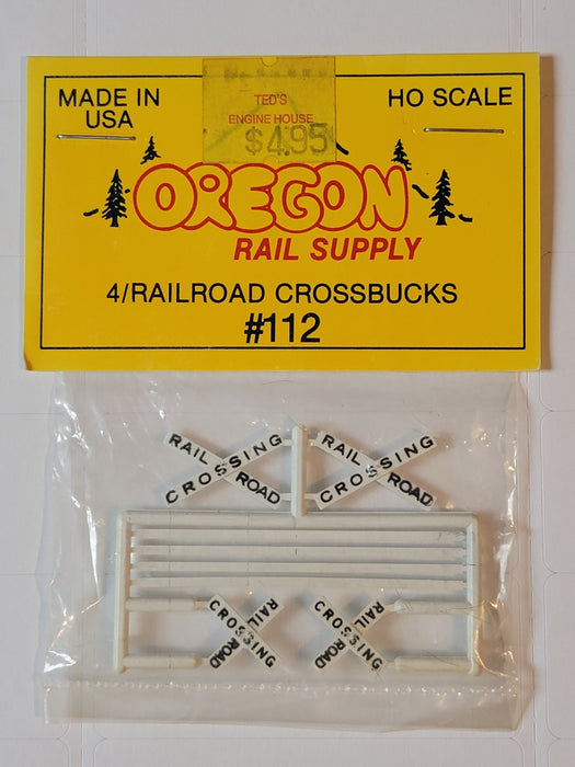 Oregon Rail Supply 112 HO Scale Rail Crossing Crossbucks 4 Pack