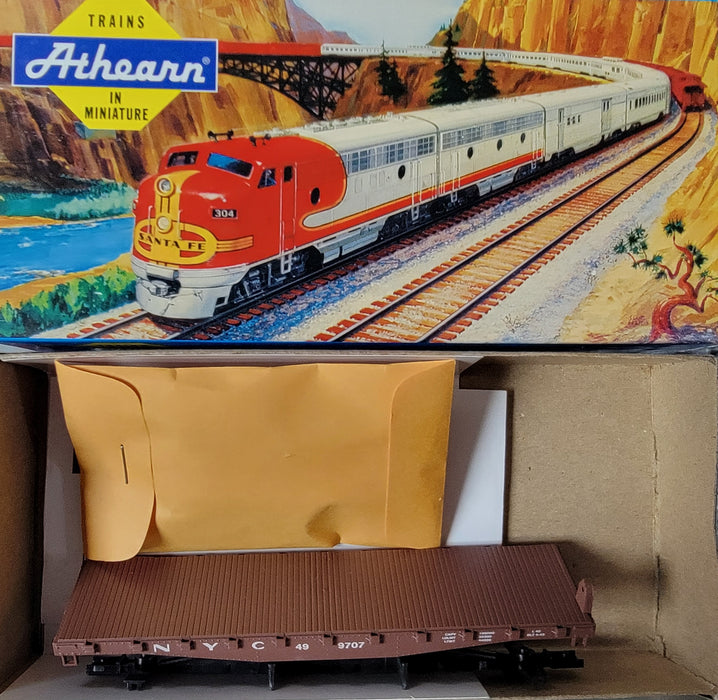 Athearn 1352 HO Scale 40' Flat Car (Blue Box Kit) New York Central NYC 499707 - NOS