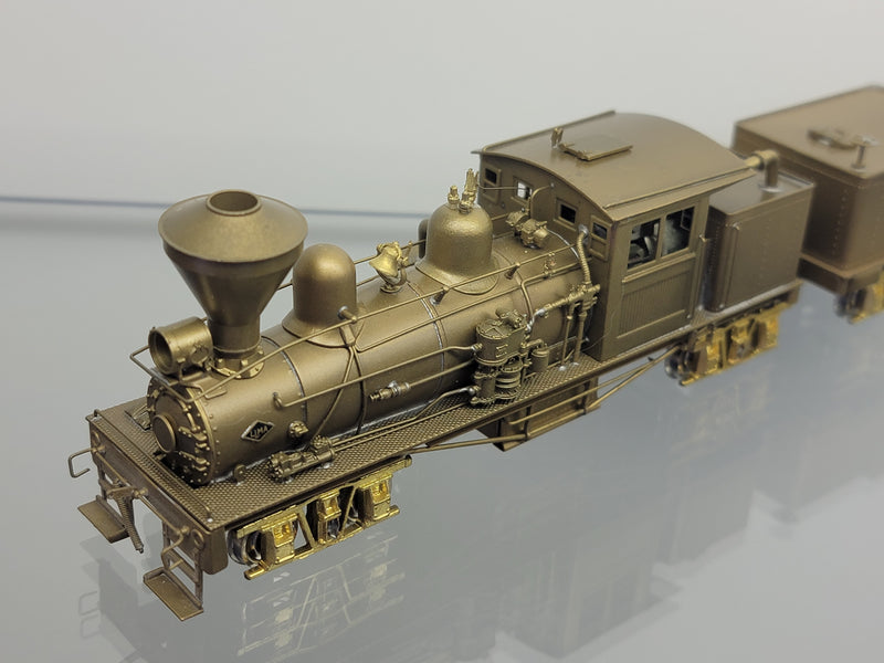 PFM United HO Scale 3 Truck Shay Class B Steam Locomotive - Un-Painted Brass