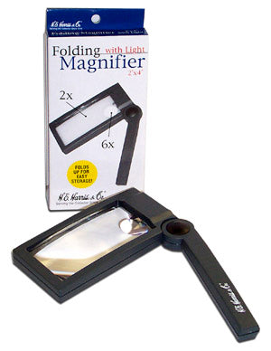 22131 2" x 4" Lighted Folding Magnifier 2x and 6x Power