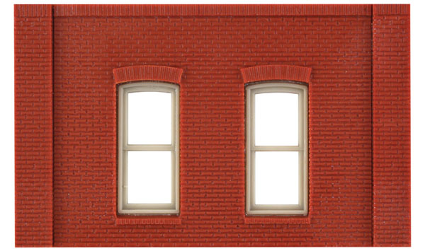Woodland Scenics DPM 30130 HO Scale One Story Wall Sections - 2 Rectangle Windows 4-Pack