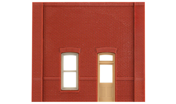 Woodland Scenics DPM 30131 HO Scale Street Level Wall Sections - Rectangle Entry Door 4-Pack
