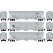 Athearn Genesis G89969 HO Scale Trinity 3 Bay Covered Hopper Union Pacific CMO 3 Pack #2