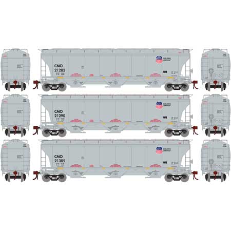 Athearn Genesis G89969 HO Scale Trinity 3 Bay Covered Hopper Union Pacific CMO 3 Pack #2