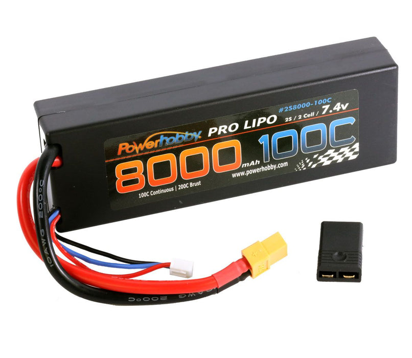 Powerhobby 2S 7.4V 8000mAh 100C Lipo Battery Pack with XT60 Plug and Traxxas (UPS Shipping Only)