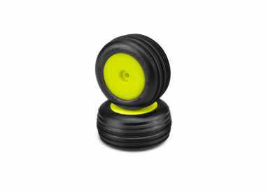 J Concepts 3101-2291 Yellow Mini-T 2.0 Wheels with Green Compound Carvers Tires 2 Pack