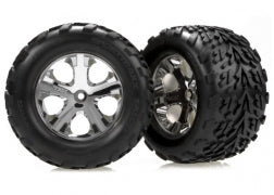 Traxxas 3668 Talon Tires on 2.8 Chrome All Star Wheels for Rear of Stampede