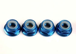 Traxxas 4147X Flanged Nylon Locking Nuts 5mm Anodized Aluminum Blue