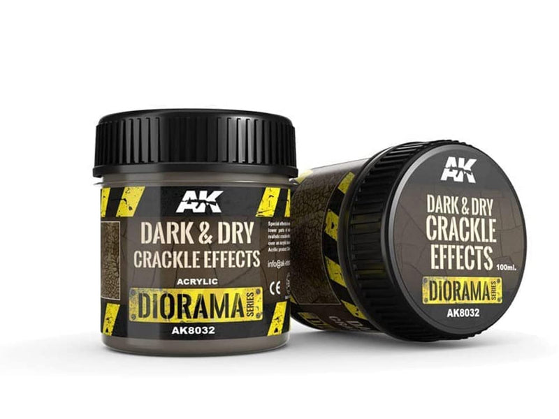 AK Interactive 8032 Diorama Series: Dark & Dry Crackle Effects Acrylic 100ml Bottle