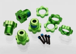 Traxxas 5353G Wheel Hubs Splined 17mm Green Anodized with Nuts and Pins