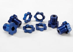 Traxxas 5353X Wheel Hubs Splined 17mm Blue Anodized with Nuts and Pins