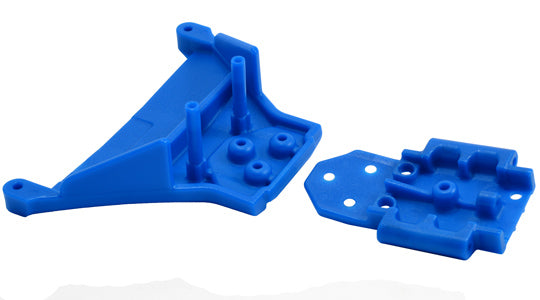RPM 73565 Blue Front Bulkhead for Traxxas Slash 4x4 and Rally LCG Chassis