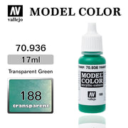 Vallejo 70.936 Model Color Acrylic Paint Transparent Green 17ml