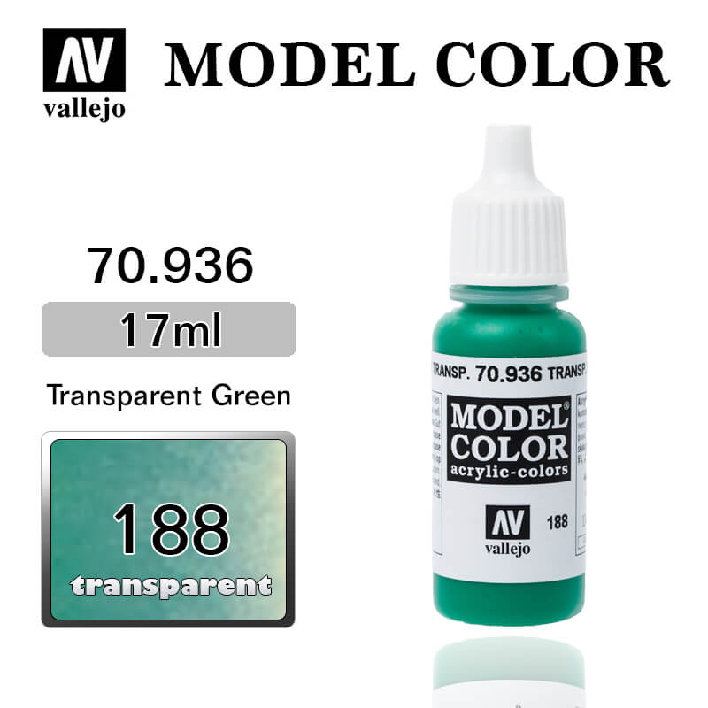 Vallejo 70.936 Model Color Acrylic Paint Transparent Green 17ml