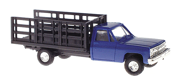 Trident Miniatures 901532E HO Scale Chevrolet Stake Truck Blue Body Black Bed