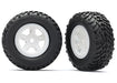 Traxxas 7674X Assembled Tires and White Wheels for 1/16 Latrax Prerunner