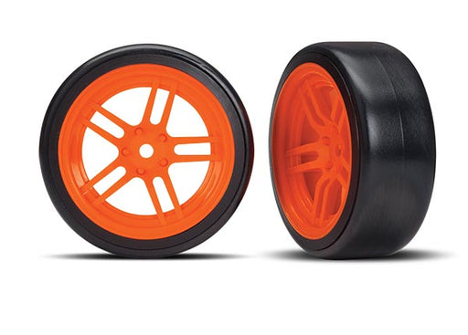 Traxxas 8376A Drift Tires and 1.9" Wheels Orange Front
