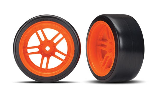 Traxxas 8377A Drift Tires and 1.9" Wheels Orange Rear
