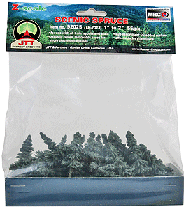 JTT 92025 Spurce Trees 1" to 2" Scenic Z-scale, 55 Pack