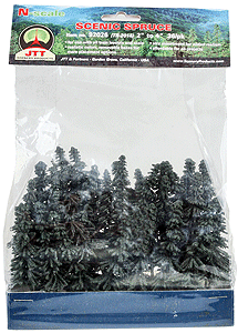 JTT 92026 Spurce Trees 2" to 4" Scenic N Scale, 36 Pack