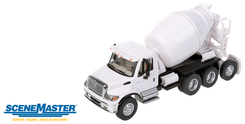 Walthers SceneMaster 949-11678 HO Scale International 7600 White 3 Axle Cement Truck