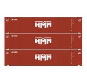Athearn 28036 HO Scale 45' Container HMM/KOBC KOCU #1 3 Pack