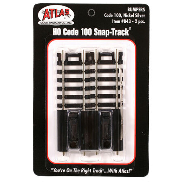 Atlas 843 HO Scale Code 100 Track Bumpers (2 Pack)