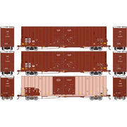 Athearn 75256 HO Scale 60' Gunderson High Cube Boxcar TTX TOBX 3 Pack