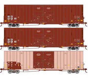 Athearn 75256 HO Scale 60' Gunderson High Cube Boxcar TTX TOBX 3 Pack