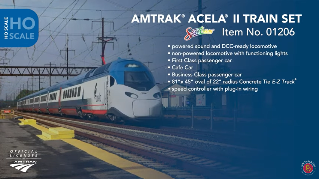Bachmann 01206 HO Scale Amtrak Acela II Starter Train Set