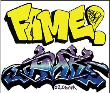 Blair Line 1234 N Scale Modern "Tagger" Graffiti Decals Set #34 Fame/Rkre