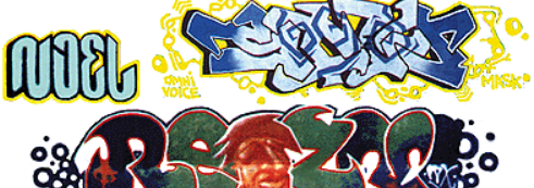 Blair Line 1231 N Scale Modern "Tagger" Graffiti Decals Set #31 Joker/Mask/Noel