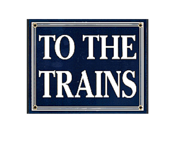 Phil Derrig Designs 150 To The Trains Porcelain Sign
